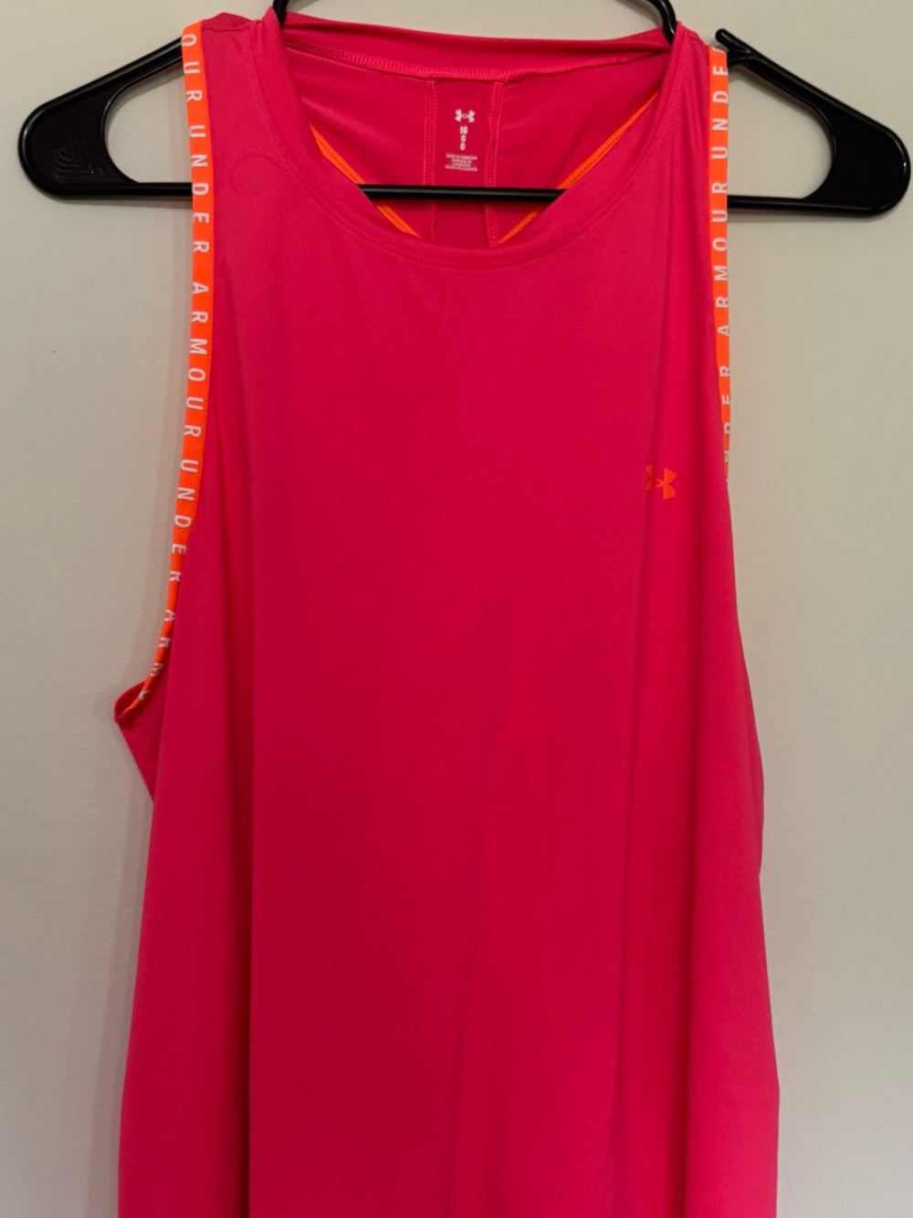 Under Armour Bright Pink Athletic Tank with Orange Trim